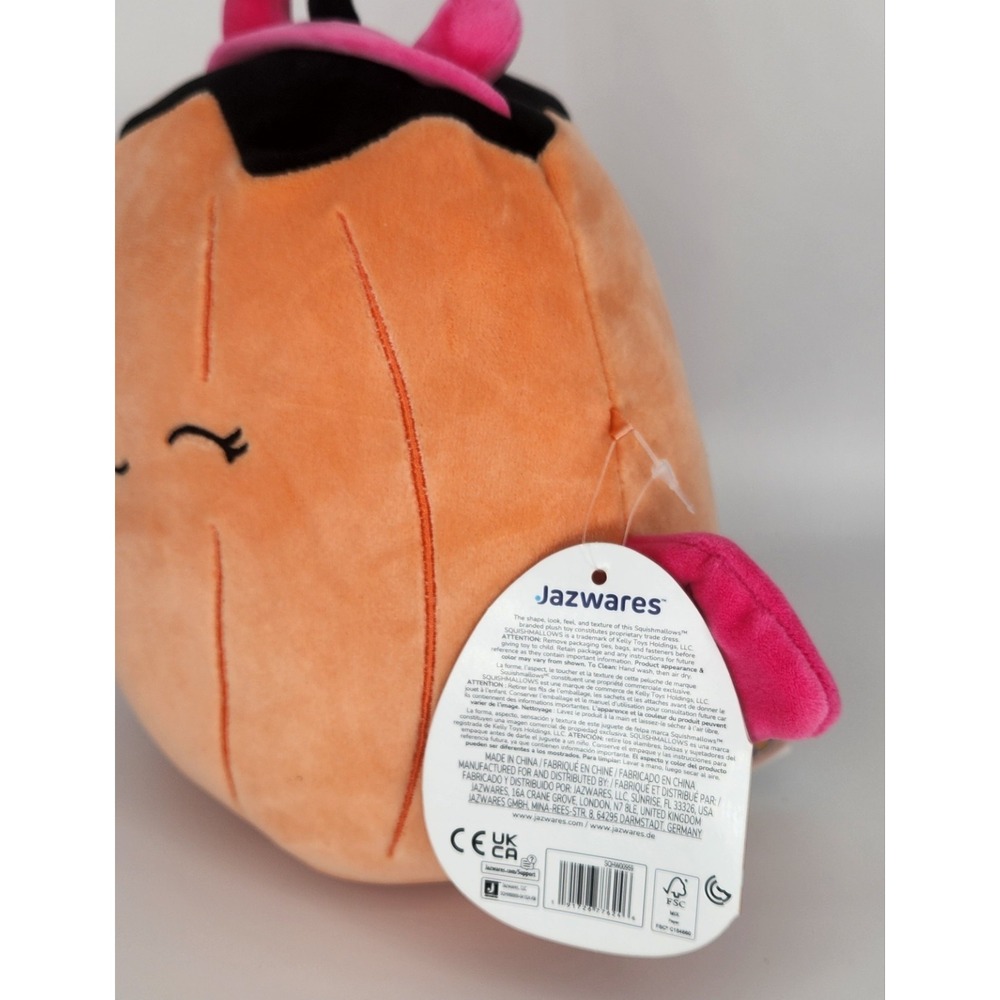 Squishmallow 7.5" Halloween‎ Margie the Pumpkin BAT NEW - Picture 6 of 8